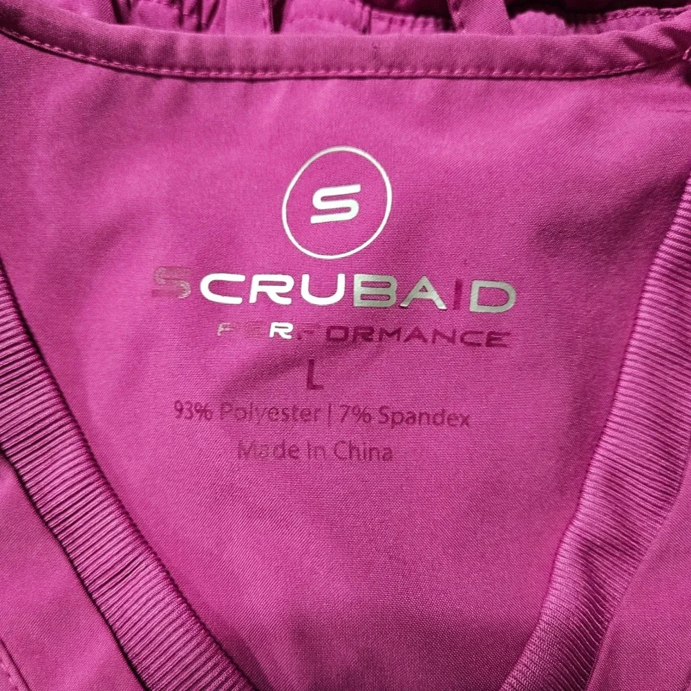 Scrubaid Performance Women Magenta Pink Scrub Set Top L Pants XL